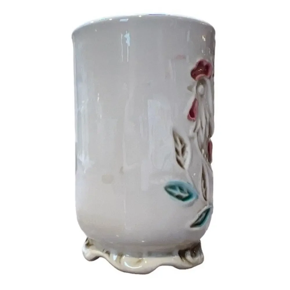 Retro Napcoware Rooster Vase Makeup Brush Pen Toothbrush Holder Shabby Chic Cute